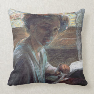 Woman Reading, 1909 (oil on canvas) Cushion