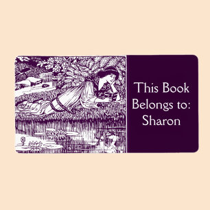 Woman Reading Art Nouveau Bookplate