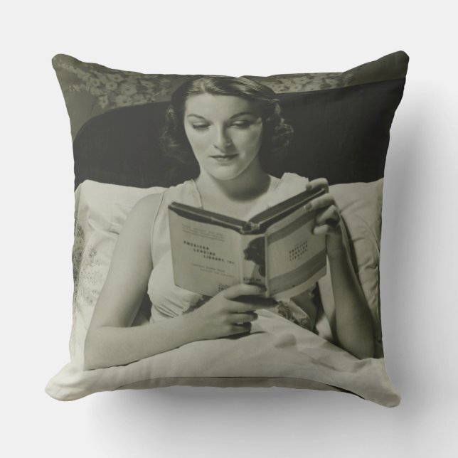 Woman Reading Book Cushion (Front)