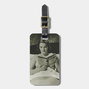 Woman Reading Book Luggage Tag