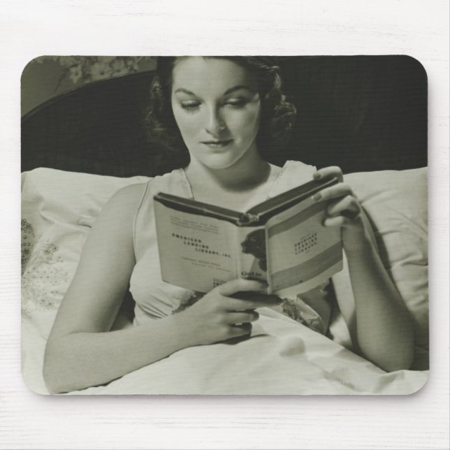 Woman Reading Book Mouse Pad (Front)