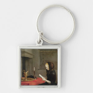 Woman Reading, c.1662 Key Ring