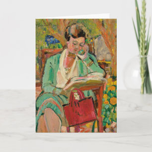 Woman Reading   George Leslie Hunter Card