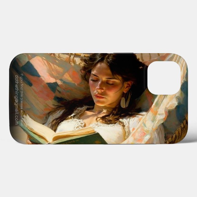 Woman Reading in a Hammock on a Sunny Day Case-Mate iPhone Case (Back (Horizontal))