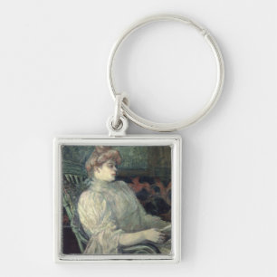 Woman Reading Key Ring