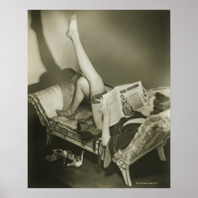 Woman Reading Magazine Poster (Front)