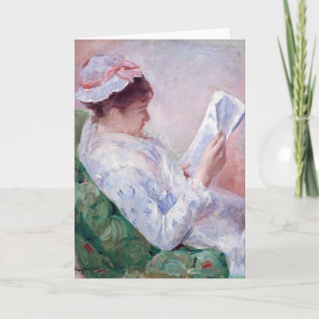 Woman Reading, Mary Cassatt Card (Front)