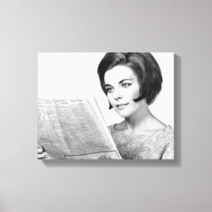 Woman Reading Newpaper Canvas Print