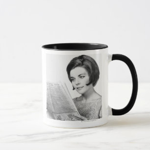 Woman Reading Newpaper Mug