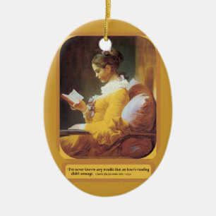Woman reading ornament