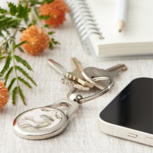 Woman reading Regency fashionplate Key Ring