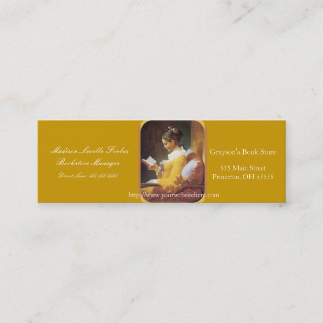 Woman Reading  Regular Business Card (Front)