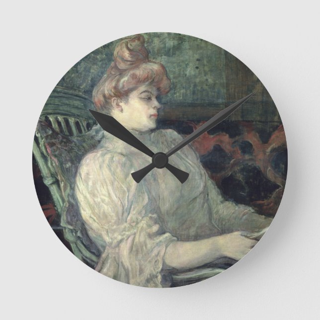 Woman Reading Round Clock (Front)