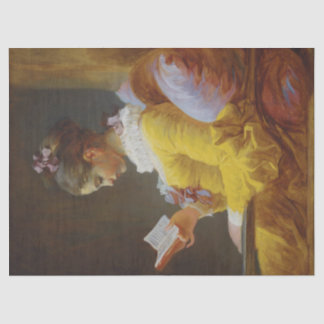Woman reading tissue paper