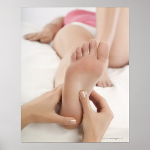Woman Receiving Foot Massage Poster