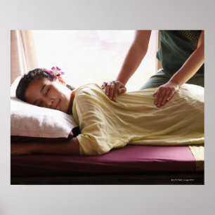 Woman receiving massage #1 poster