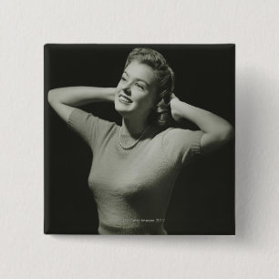 Woman Relaxing 15 Cm Square Badge