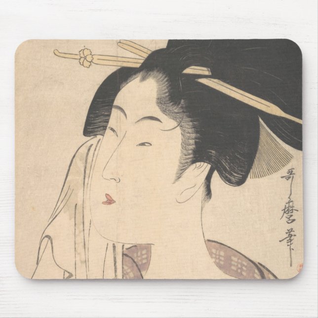 Woman Relaxing after Her Bath Mouse Pad (Front)