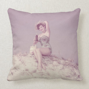 Woman Relaxing on Beach Cushion