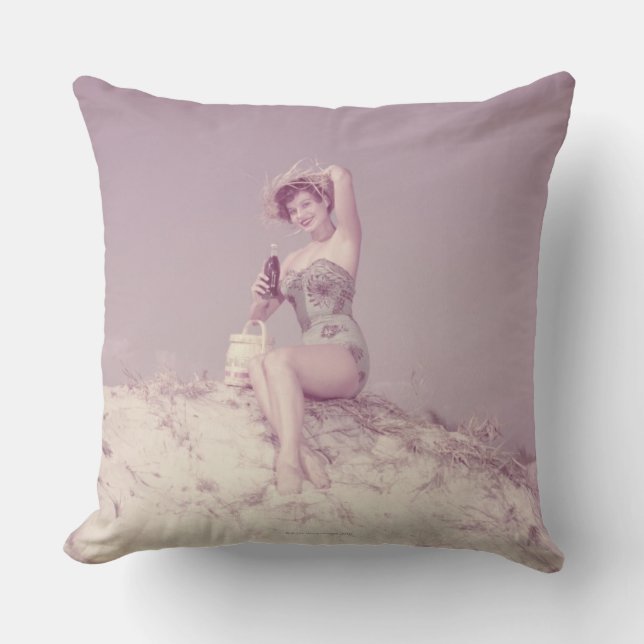 Woman Relaxing on Beach Cushion (Front)