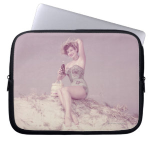 Woman Relaxing on Beach Laptop Sleeve