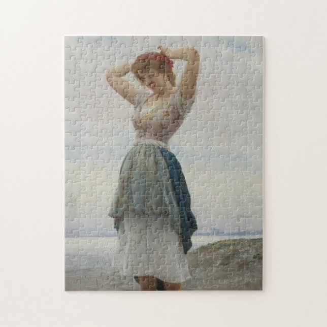 Woman Relaxing on the Beach Jigsaw Puzzle (Vertical)