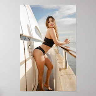 Woman Relaxing On Yacht Poster