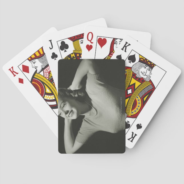 Woman Relaxing Playing Cards (Back)