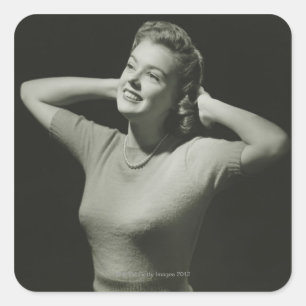 Woman Relaxing Square Sticker