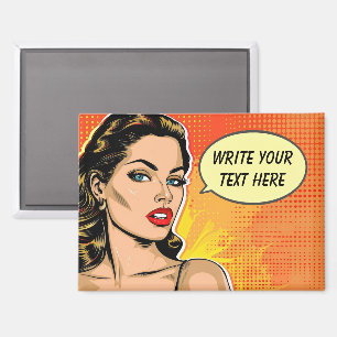 Woman Retro Style Customisable Magnet