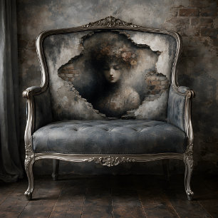 Woman Revealed in Crumbling Wall Decoupage Tissue Paper