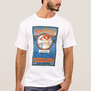 Woman Riding Ferry - Bainbridge Island, WA T-Shirt