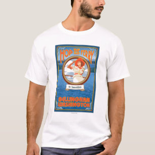 Woman Riding Ferry - Bellingham, Washington T-Shirt