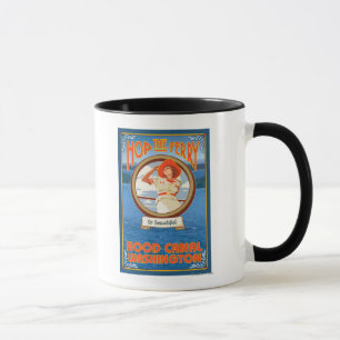 Woman Riding Ferry - Hood Canal, Washington Mug