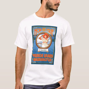 Woman Riding Ferry - Vashon Island, Washington T-Shirt