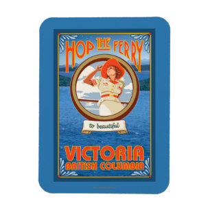 Woman Riding Ferry - Victoria, BC Canada Magnet