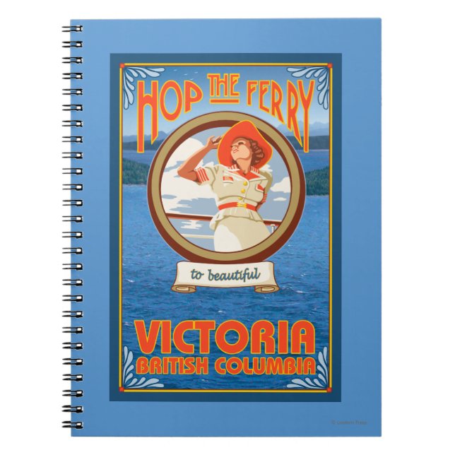 Woman Riding Ferry - Victoria, BC Canada Notebook (Front)