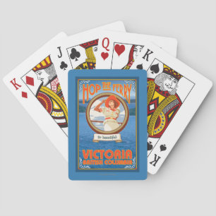 Woman Riding Ferry - Victoria, BC Canada Playing Cards