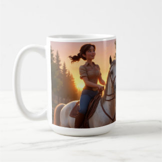 Woman Riding Horse Coffee Mug
