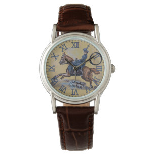 woman riding horse painting watch