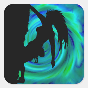 woman rock climbing stickers