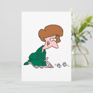 Woman Rolling Dice Invitations