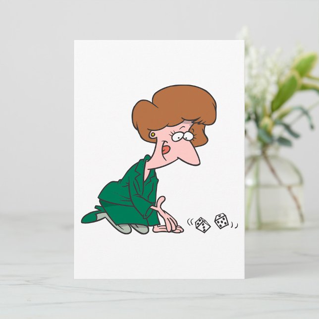 Woman Rolling Dice Invitations (Creator Uploaded)