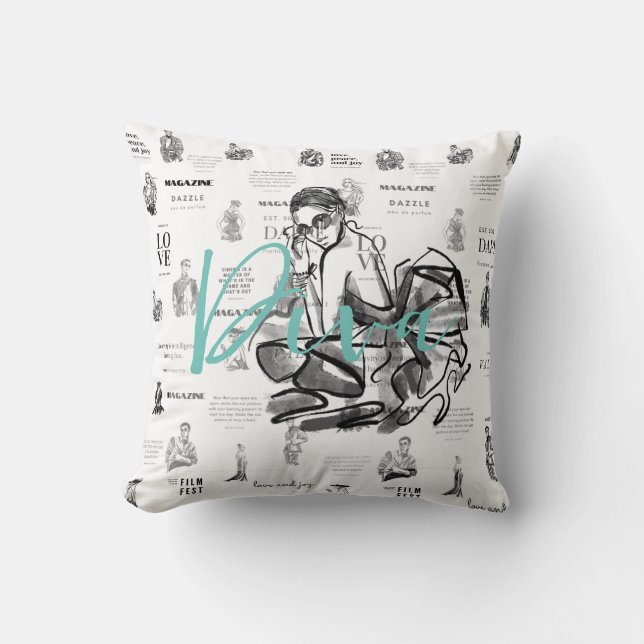 Woman’s fashion magazine cushion (Front)