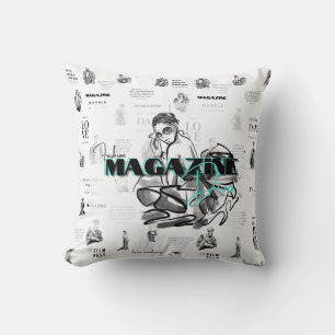 Woman’s fashion magazine throw pillow