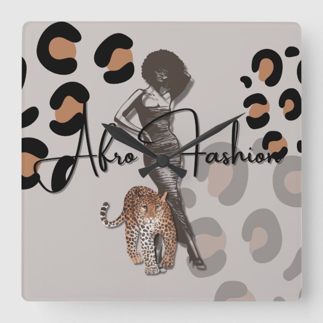 Woman’s fashion  square wall clock (Front)