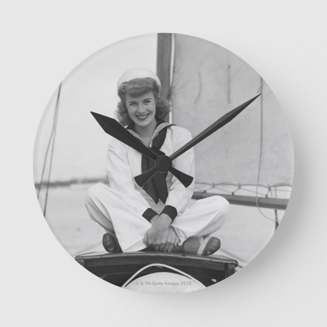 Woman Sailor Round Clock (Front)