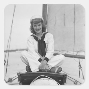 Woman Sailor Square Sticker