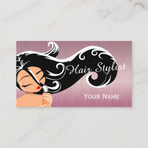 Woman Salon Hair Stylist Business Card