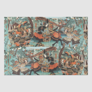 WOMAN SAMURAI TOMOE GOZEN HORSEBACK IN THE BATTLE TISSUE PAPER
